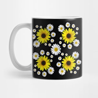 blooming daisy blossoms sunflowers flower daisies floral pattern Mug